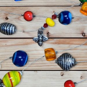 #21 Chico's multi-strand multi-colored glass bead necklace